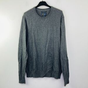 Wallin & Bros Men's Large Sweater Gray Cotton Cashmere Knit Pullover NWT AU9